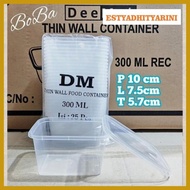 1 Dus Thinwall DM 300ML Food Container Kotak Persegi