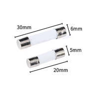 6 * 30mm Ceramic Fuse Tube 1A/2A/3A/4A/5A/6A/6.3A/10A/20A 0.5A 6 * 30mm, 1A 2A 3A 6 * 30mm 250V Fuse