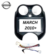 หน้ากาก NISSAN MARCH 2010+ สำหรับจอ 9” พร้อมปลั๊กตรงรุ่น