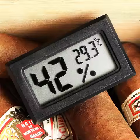 Cigar Tobacco Humidity Hygrometer Gauge Mini Digital LCD Indoor Cigar Accessories are For Humidors C