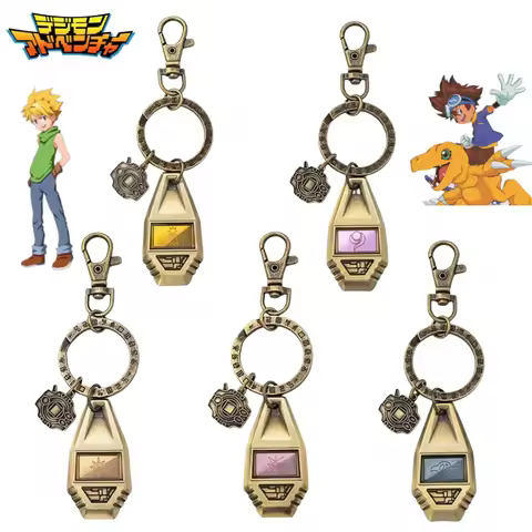 Digimon Adventure TaichiYagami Agumon Tailmon Anime Periphery Cartoon Metal Keychain School Bag Deco