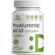 Deal Supplement Hyaluronic Acid Supplements 1,500mg – 240 Capsules, with MSM & Vitamin C – Pure 95% 