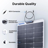 100W 12V Solar Panel 9BB Monocrystalline Cell 12 Volt Semi-Flexible Marine RV Trailer Boat Cabin Van