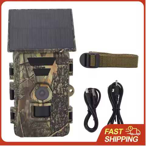 Solar Trail Camera 8K 60MP WiFi Wildlife Hunting Camera IP66 Waterproof Outdoor Night Vision Game Ca