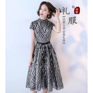 晚礼服新款夏季时尚中长款气质优雅晚宴聚会宴会亮片礼服裙女