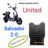 Karpet sepeda listrik United Salvador 2.0 bahan karet Asli 