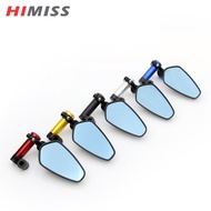 HIMISS 1 Pair CNC Aluminum Alloy Bar End Rear View Mirrors For Motorcycle 7/8" Handlebar, 360° Rotation Universal Side Mirror For Motorbike Scooters