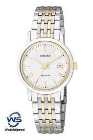 Citizen Eco-Drive EW1584-59A EW1584-59 Solar Stainless Steel Two Tone Analog Ladies / Womens Watch