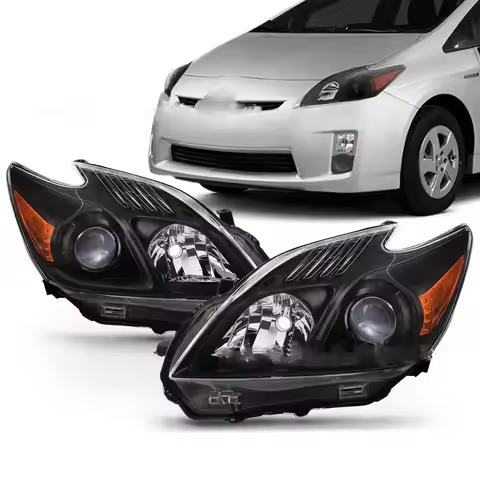 A Pair Car Headlight For Toyota Prius 30 ZVW30 Headlamp Black 81170-47230 2009 2010 2011 2012 2013 2