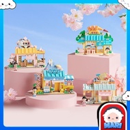 Wekki Chibi Maruko Chan Series House School Shop Educational  Display Deco Brick Decoration Building