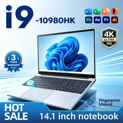 Intel Core i9 10980HK 14.1 Inch Pro Laptop 8C 16T 2.4 5.3GHz 16MB 45W 32GB DDR4 2TB M.2 SSD Gaming N