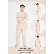 Baju Melayu Collar Osaka Cotton Hitam Kurta Lelaki Kualiti Premium 100% Osaka Cotton Dengan Leher Ma
