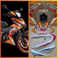 RS150R REPSOL HONDA V1 V2 BODY COVER SET COLOUR PARTS HLD - REPSOL 9TH WITH SIAP STICKER TANAM