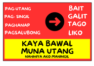 Bawal Utang Signage A4 Size Laminated