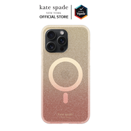 Kate Spade New York รุ่น Defensive Hardshell for MagSafe - เคสสำหรับ iPhone 15 Pro Max - ลาย Champagne Ombre Gold Glitter by Vgadz