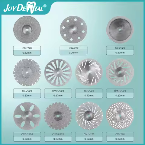 5pcs Dental Diamond Disc Disks 0.20mm Ultra-thin Double Sided Grit Cutting Disc Tool Thickness Denta