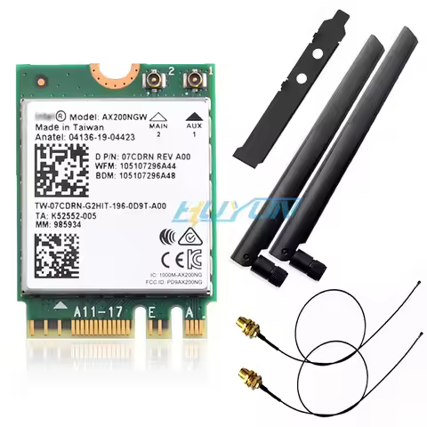 Dual-band 2.4Gbps Inte.l Wi-Fi 6 AX200NGW 802.11ax / ac MU-MIMO 2x2 Wifi AX200 NGFF M.2 Bluetooth 5.