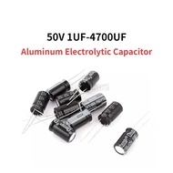 50Pcs Aluminum Electrolytic Capacitor 50V 1uF-4700uF 1uF 10uF 22uF 47uF 100UF 220UF 330UF 470UF 680U