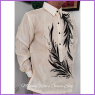 ◷ ◇ ☩ Barong Talahib Design (Black Embroidered)