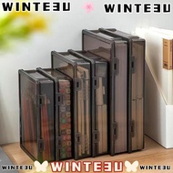 WINTE3U Certificate Storage Box, A4 Plastic A4 File Box,  Multifunctional Transparent Dustproof Data