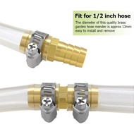 Hooshing 6PCS Garden Hose Repair Kit 1/2" Brass Hose Mender Barb Connector with Stainless Steel Clam