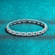 925 Sterling Silver Bracelet Female Luxury Group Inlaid Moissanite Bracelet Plated pt950 Gold Bracel