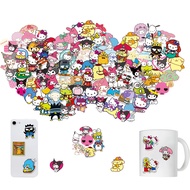 100 Pcs Cute My Melody Kuromi Hello Kitty Stickers, Japanese Cartoon Cinnamoroll Keroppi Pompompurin