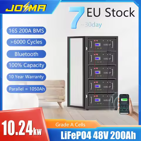 EU Stock 48V 200Ah LiFePO4 Battery 150Ah 200Ah 300Ah 6000+ Cycles 51.2V Smart BMS Lithium Iron Phosp
