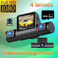 1pc 4 Channel 1080P HD Dash Cam with LED Display 5.08cm Push Button Control Night Vision 5V Car Plug