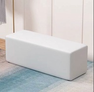 白色長方形軟墊凳 長160cmx寬40cmx高40cm