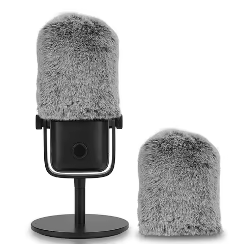 Geekria for Creators Furry Windscreen Compatible with Elgato Wave:1, Wave:3 Mic DeadCat Wind Cover M