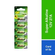 GP Battery Super Alkaline 12V 27A A27 MN27 (Card of 5)