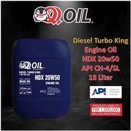 QQ OIL - HDX20w50 API CH-4/SL 18L Diesel Engine Oil HDX-20w50 Diesel Turbo King Minyak Enjin - 18Liter