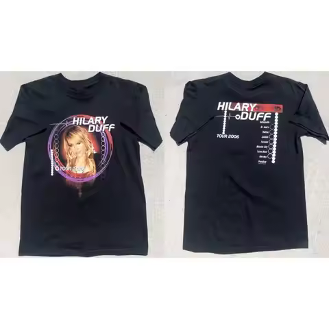 Hilary Duff Tour 2006 T Shirt Double Side Black All Size OM81