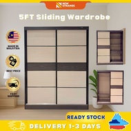 5 FT Sliding Wardrobe | Almari Sliding 5 Kaki