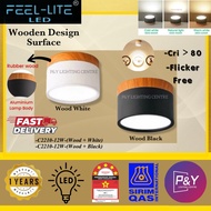 Feel Lite LED Surface Downlight 12W Wooden Indoor Ceiling Light Lampu Siling Bulat Ruang Tamu
