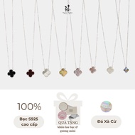 NgocNgan silver multicolored four-leaf clover necklace - Four-leaf clover women's necklace Lucky & H