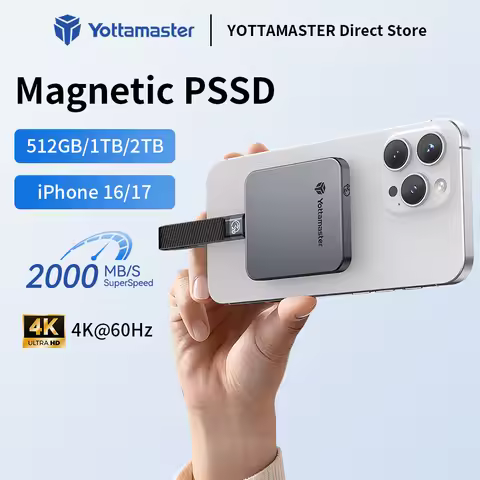 1TB SSD Yottamaster Magnetic Portable 2000MB/S USB3.2 Portable Solid State Drive 512GB 2TB External 