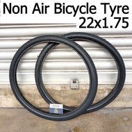 Non Air 22X1.75 Bicycle Tyre Tayar mati Basikal BMX Tanpa Tuib 22 Inci 1 Pair Solid filled Tyre Tanp