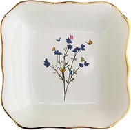 BAT TRANG Ceramic Floral Jewelry Dish, Ring Dish for Mom, Bridal Shower Gifts, Friendship Gifts, Bri