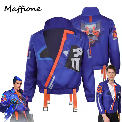 Valorant Yoru Cosplay Costume Coat Outfits Adult Blue Jacket Kid Role Play Tops Overcoat Halloween C