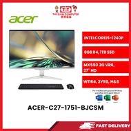ACER-C27-1751-BJCSM-INTELCOREI5-1240P-8GBR4,1TBSSD,MX5502GVR6,W1164,27"HD,3YRS,H&S