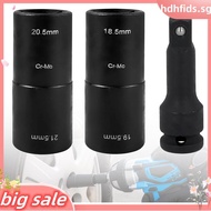 Set of 3 Double Head Impact Wrench Nuts Set 18.5/19.5/20.5/21.5 mm with 1/2 Inch Extension and Doubl