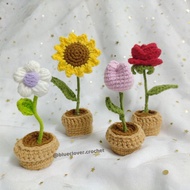 Mini Tulip pot ‖ Mini Sunflower Pot ‖ Crochet Cute Flower Pot ‖ Handmade cute flower