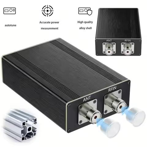 ATU-100 Pro+ Automatic Antenna Tuner 1.8-55MHz Portable HF Antenna Tuner 0.96 Inch Display Tuning Un