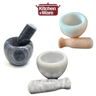 Marble Mortar &amp; Pestle / Pattern And Color Will Be Given At Random