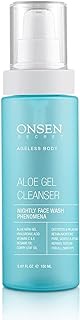 Onsen Secret Japanese Aloe Vera Face Wash - Nightly Facial Cleanser for Makeup Removal, Heals Dry &amp; Sensitive Skin, Hyaluronic Acid, Curry Leaf Oil, Vitamin C &amp; E, Gel Cleanser