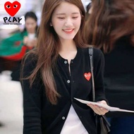 【Hàng Có Sẵn】bán Chạy Áo Len Cardigan Cổ Tròn Thêu Hình Trái Tim Comme Des Garcons CDG Play Chính Hã