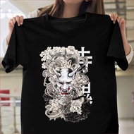 Japan Warriors Samurai Dominate Print Unisex Cotton Tshirt Streetwear Anime Vintage Trendy