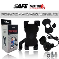 MOTORCYCLE MULTIFUNCTION PHONE HOLDER WITH USB 12V WATERPROOF CHARGER